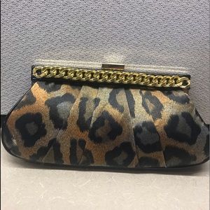 Kate Landry cheetah clutch